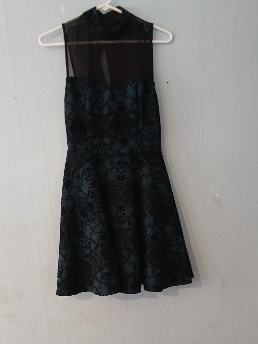 Deep Green And Black Formal Dress
